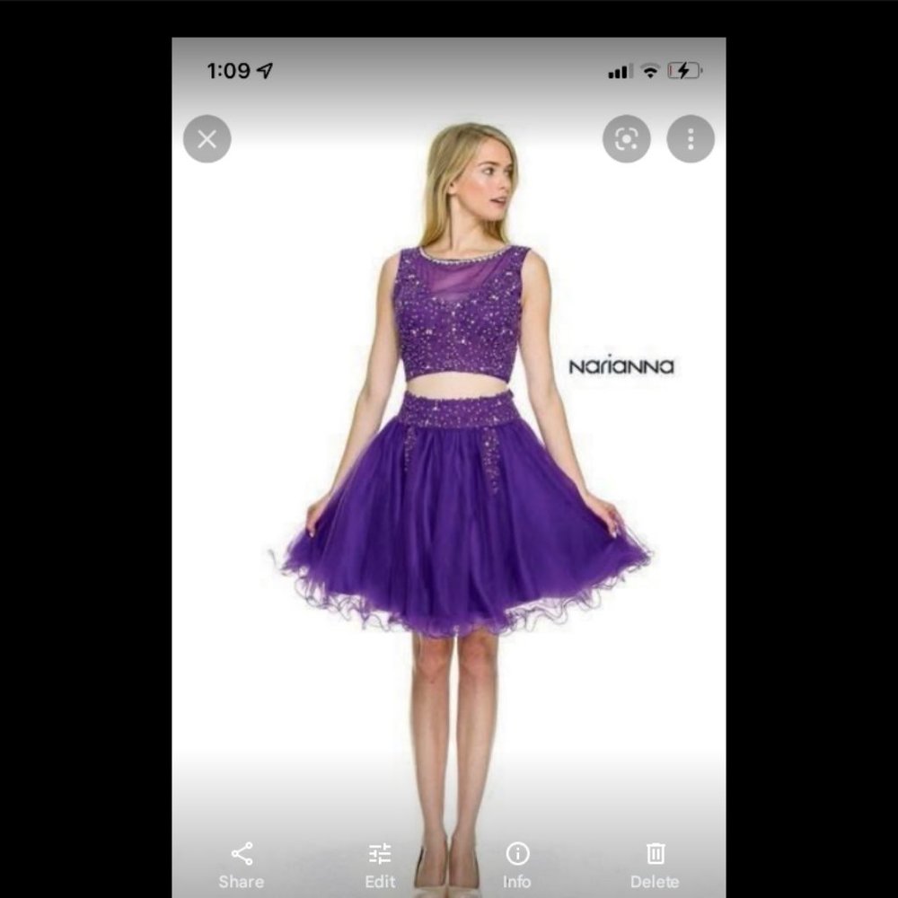 Two piece formal dress for teens.